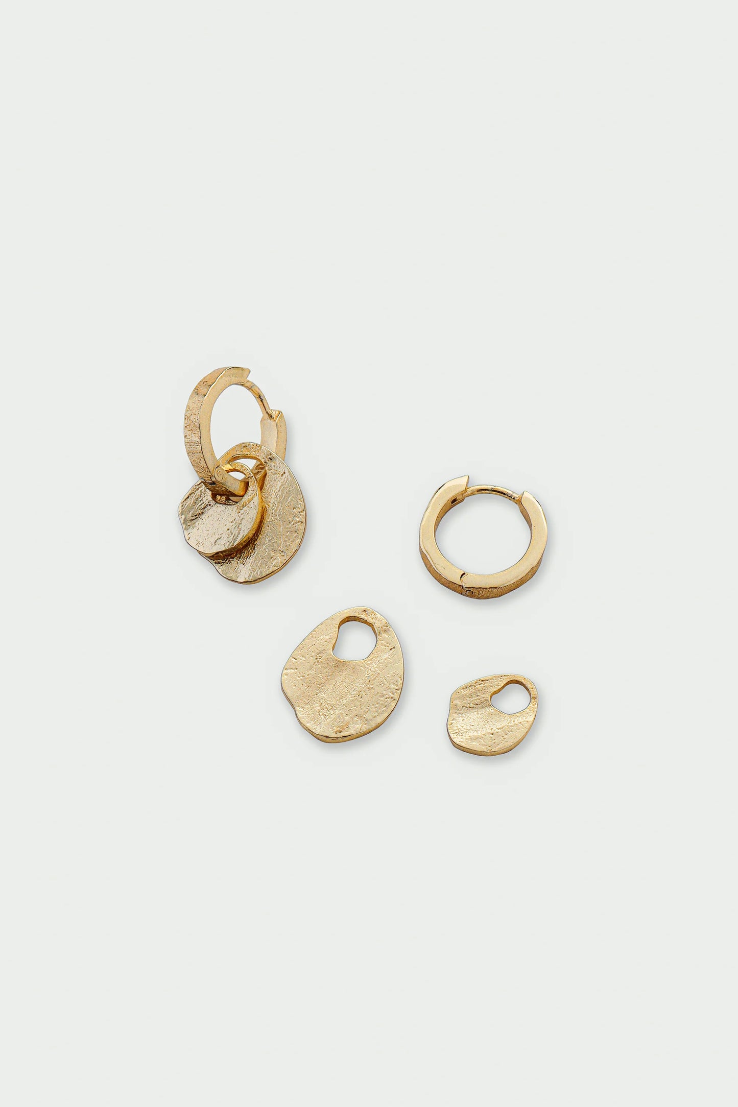 Baia Earrings - Double Disc Hoop Earring Gold