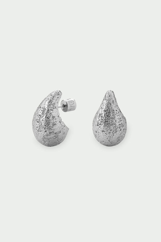 Dome Earrings - Textured Dome Earrings, Gold/Silver