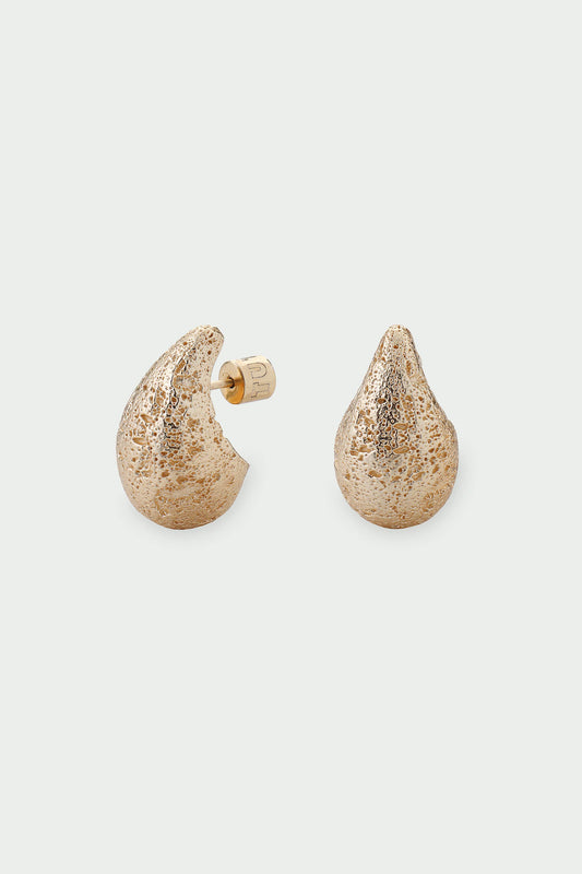 Dome Earrings - Textured Dome Earrings, Gold/Silver