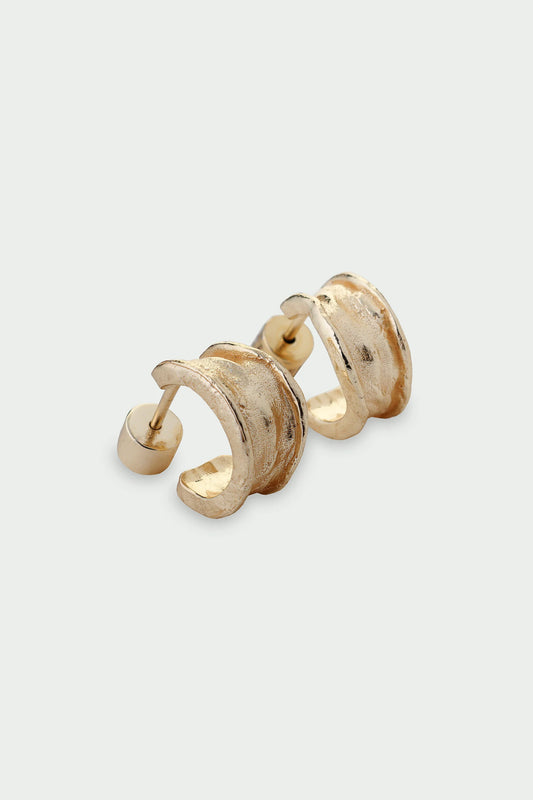 Driftline Earrings - Coastal Medium Huggie Hoops, Gold/Silver