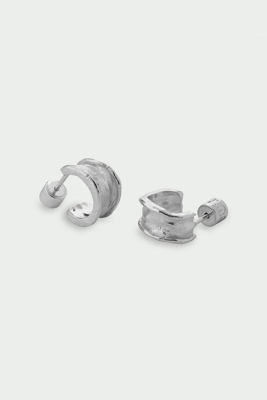 Driftline Earrings - Coastal Medium Huggie Hoops, Gold/Silver