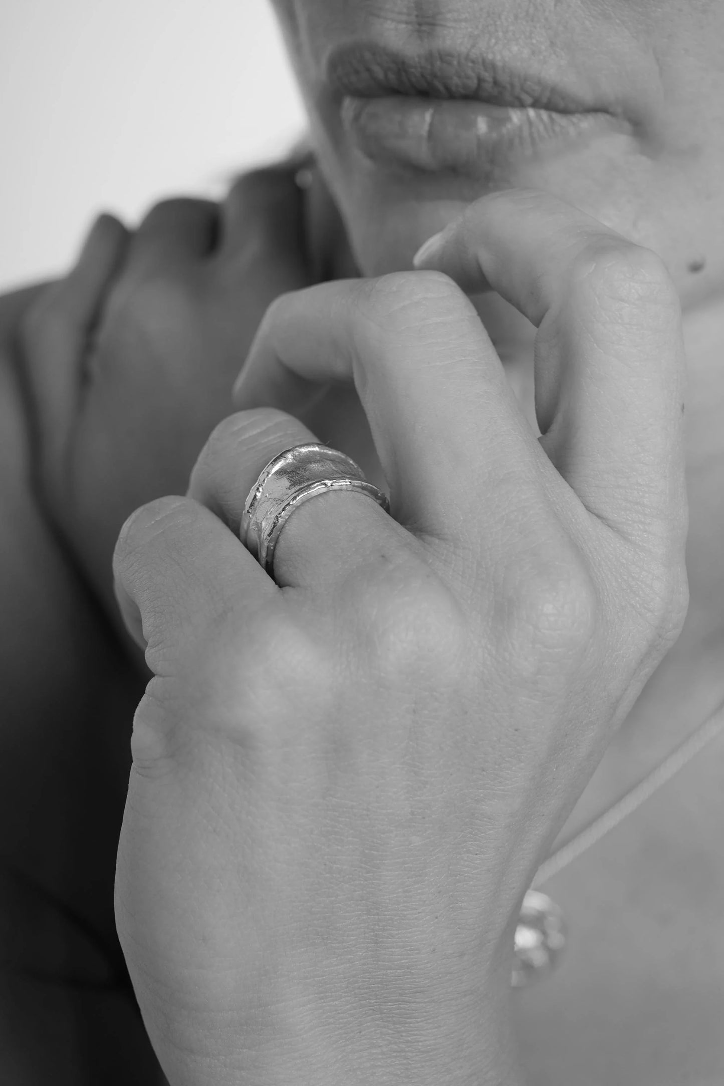 Driftline Ring - Textured Ring, Silver