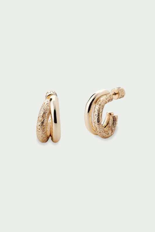 Mirage Earrings Small - Double Hoop Earrings, Gold