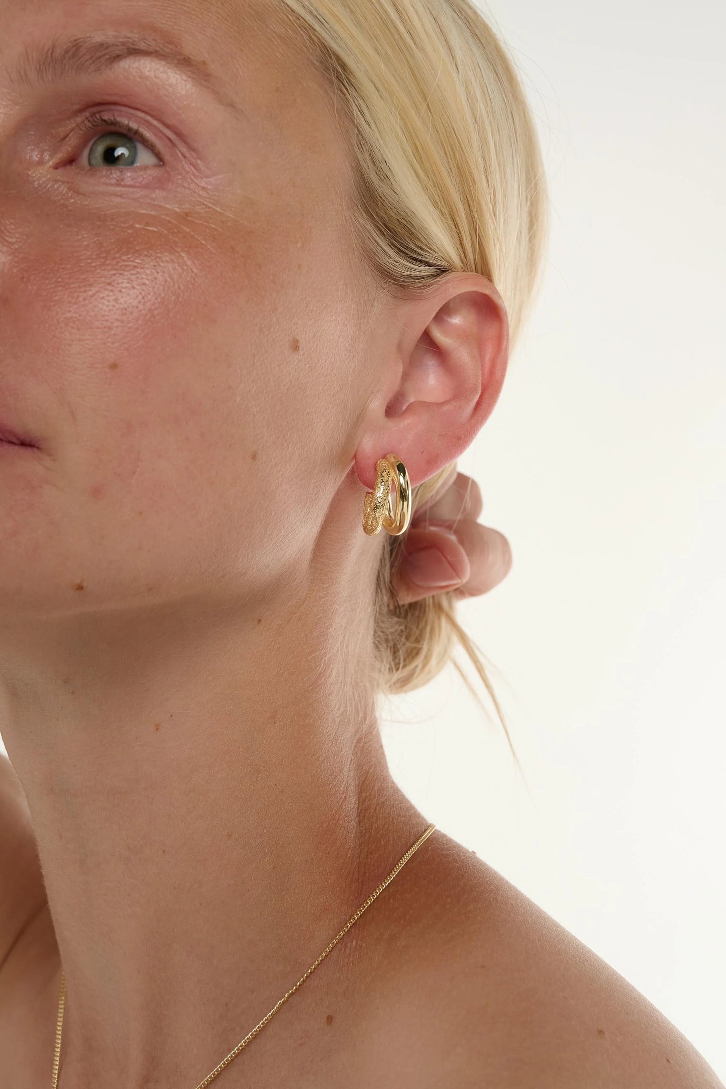 Mirage Earrings Small - Double Hoop Earrings, Gold