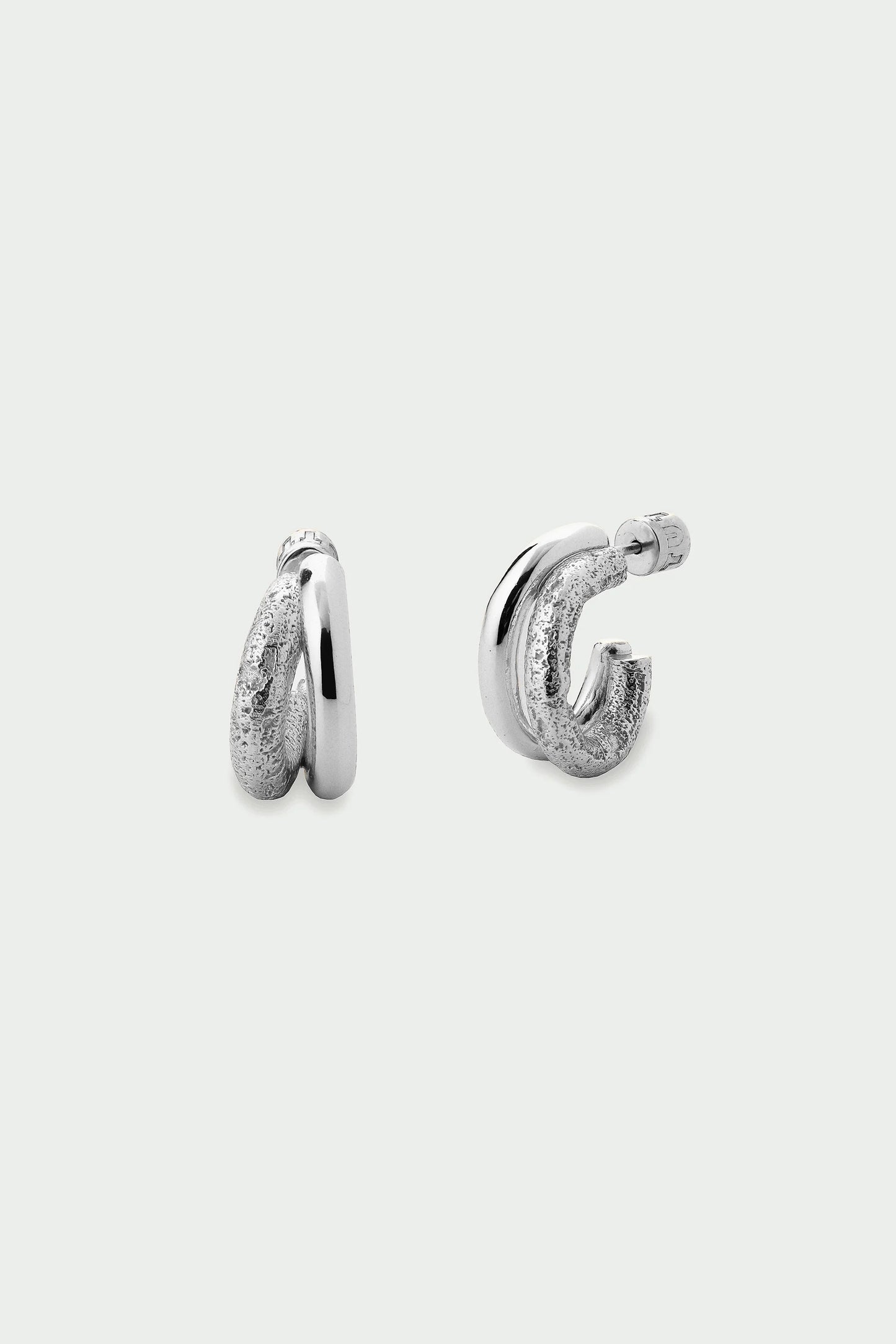 Mirage Earrings Large - Double Hoop Earrings, Silver