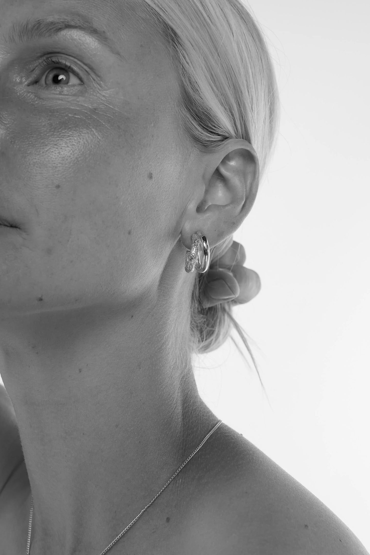 Mirage Earrings Large - Double Hoop Earrings, Silver