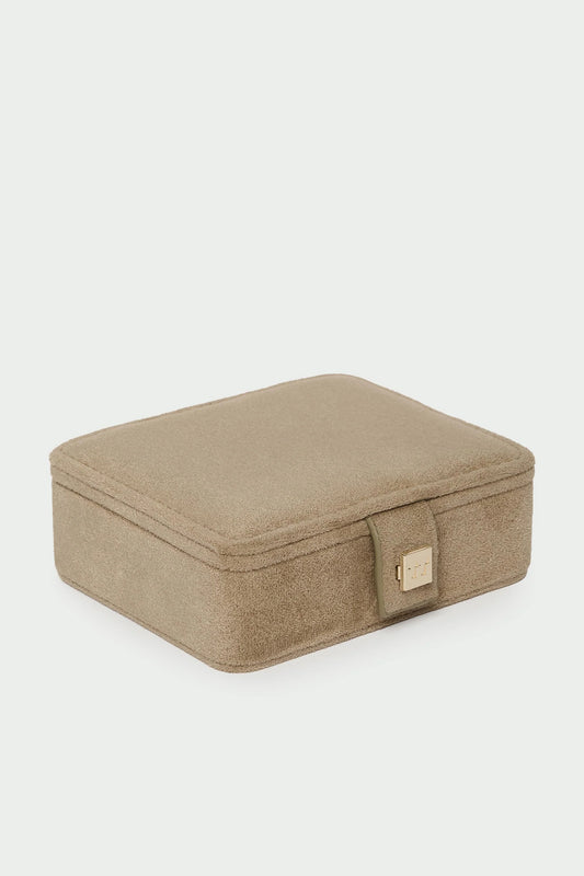 Sand Mini Suede Jewellery Box, Sand
