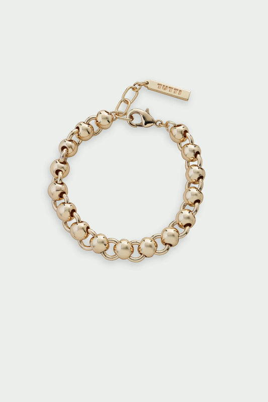 Sphera Bracelet BR712G - Solid Bead Link Bracelet, Gold