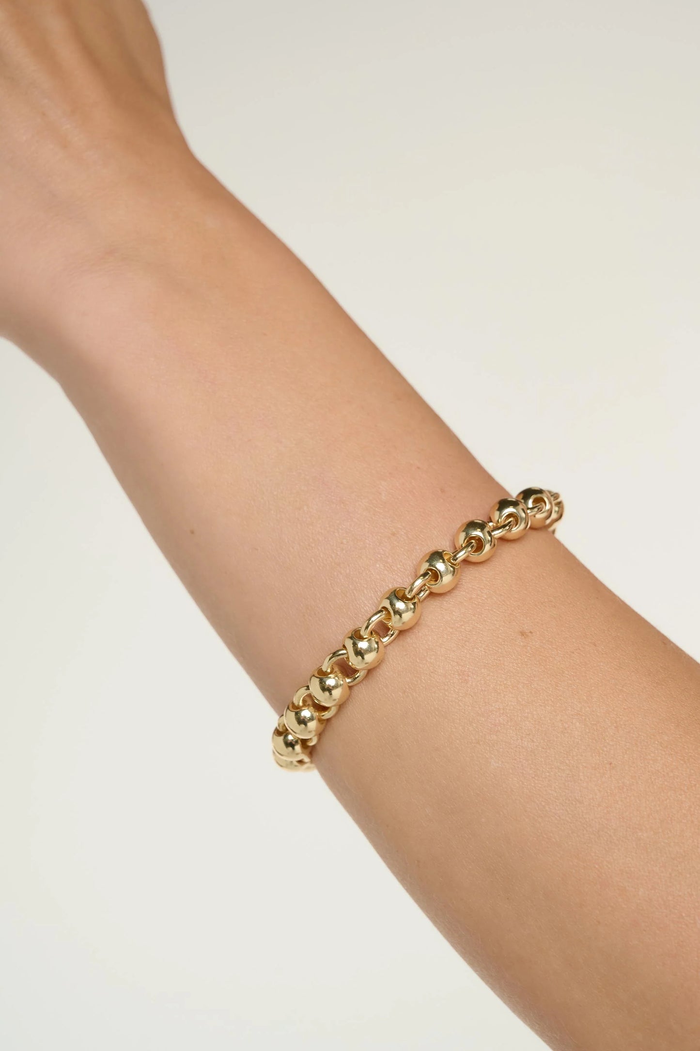 Sphera Bracelet BR712G - Solid Bead Link Bracelet, Gold