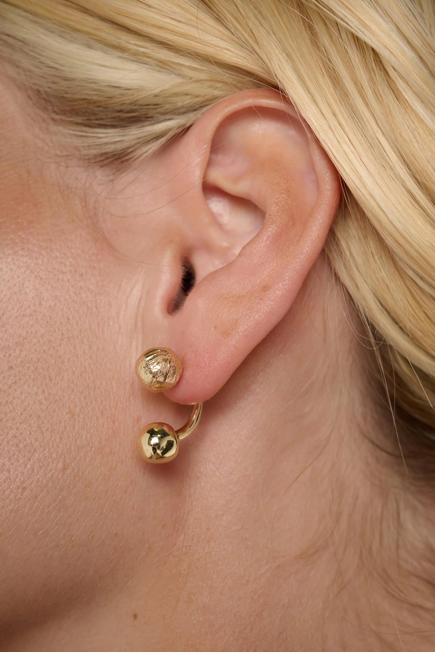 Tideform Earrings - Ball Drop Earrings, Gold