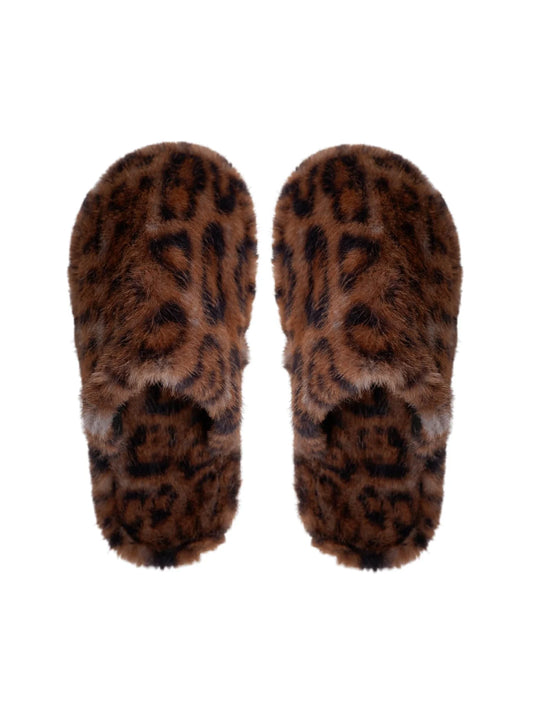BCBLAZE Leopard Slippers - Grey/Mocca