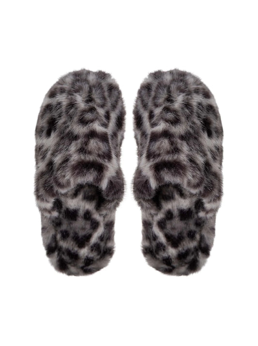 BCBLAZE Leopard Slippers - Grey/Mocca