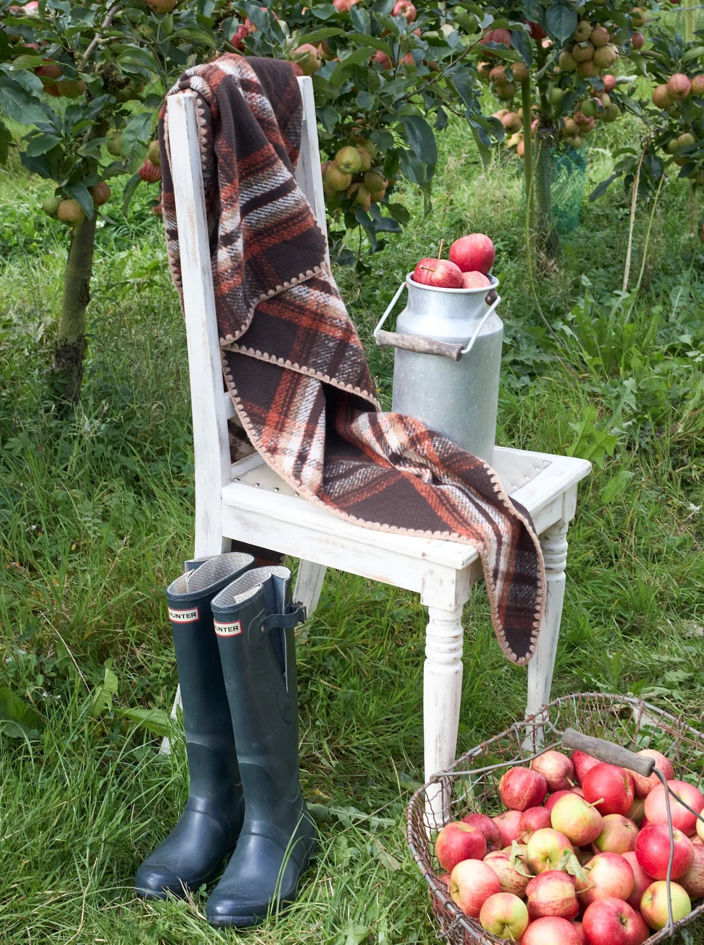 BCLEONI Chequered Scarf - Mocca/Grey
