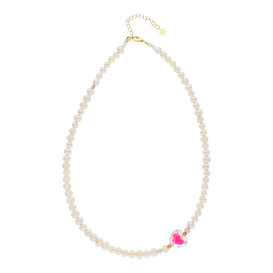 ROSALIA NECKLACE - Pink Love Heart