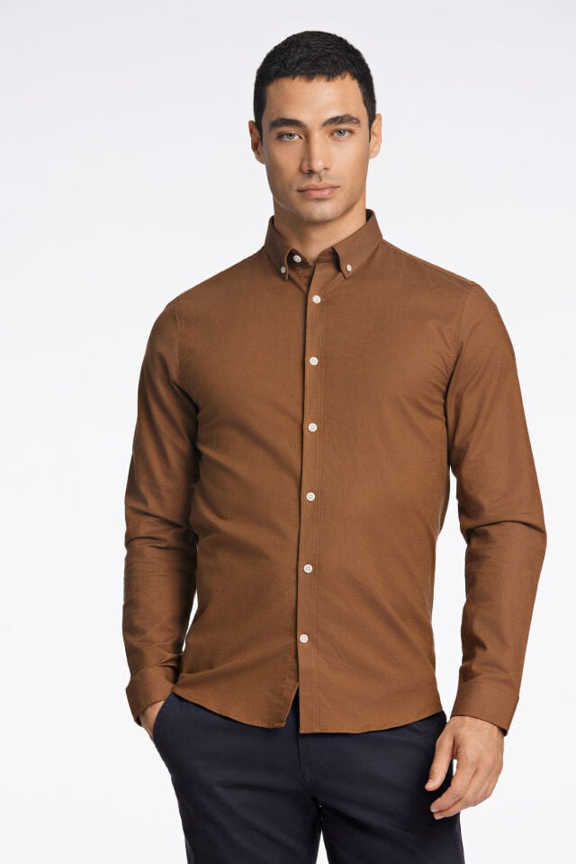 Mens - 30-203174B Oxford Shirt (Oxblood/Navy/Deep Brown Mix/Dark Brown Mix)