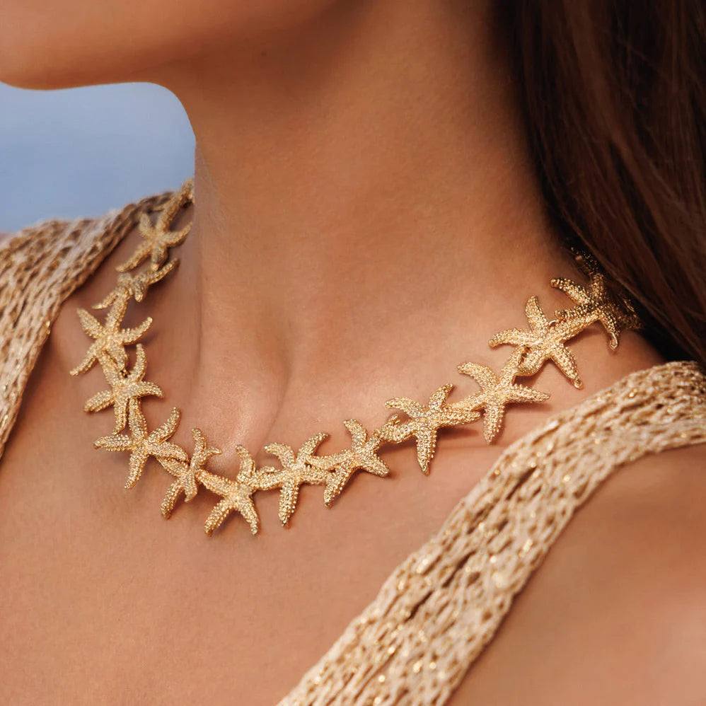 Sea star Statement Necklace Gold