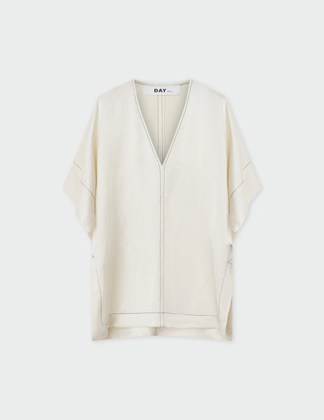 Simona High Shine Blend Blouse Vanilla