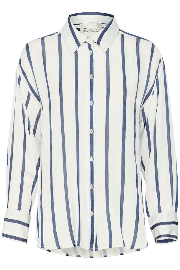 MiaMW Viscose Striped Shirt Snow White/Blue