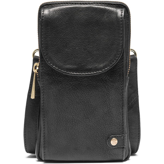 Mobile bag in Soft Leather 14300 Black & Soft Sand