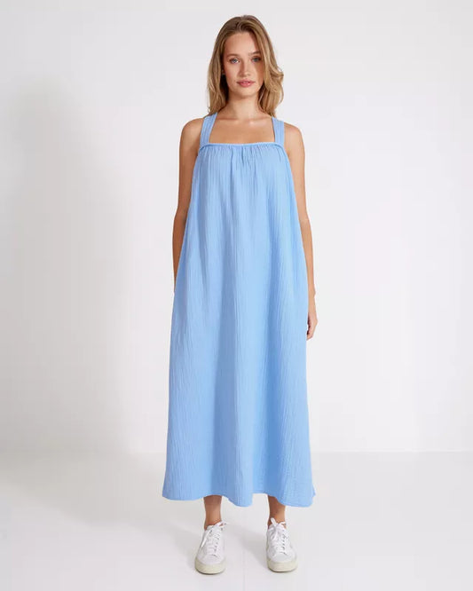 Malene Cotton Dress Light Blue