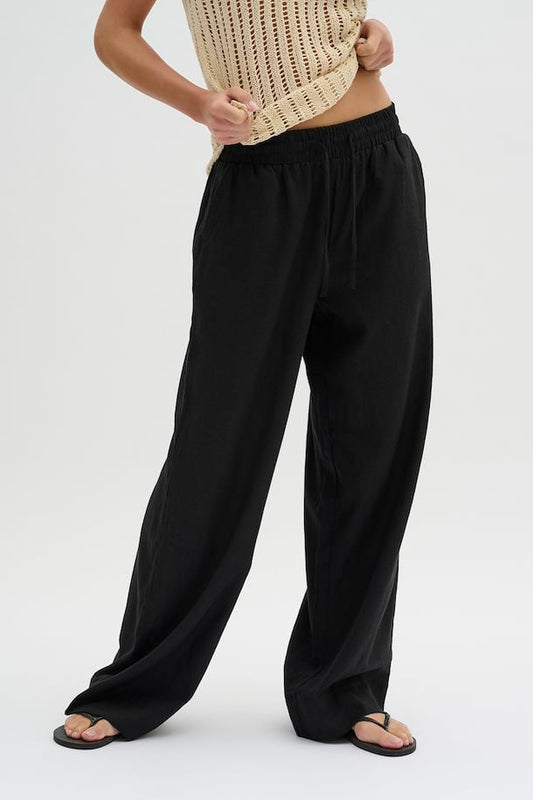 DiasMW Casual Linen Trouser Black