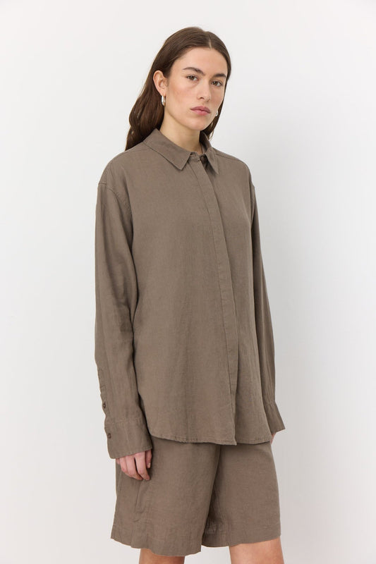 LR-Naja 20 Linen Shirt Grey/Brown