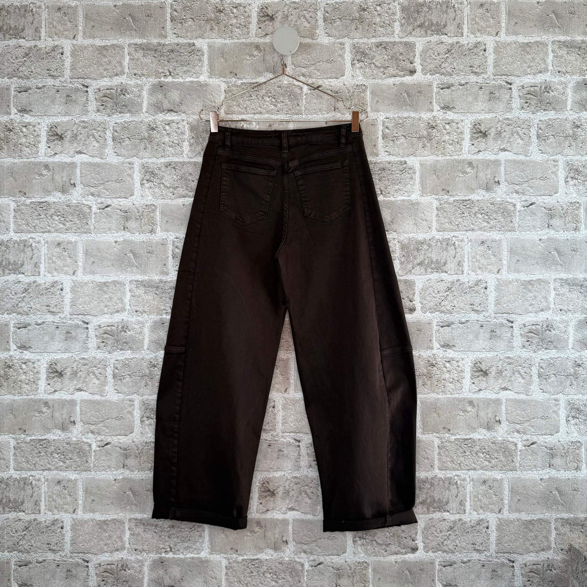 Jude 8072 - Cotton Barrel Leg Trouser Brown