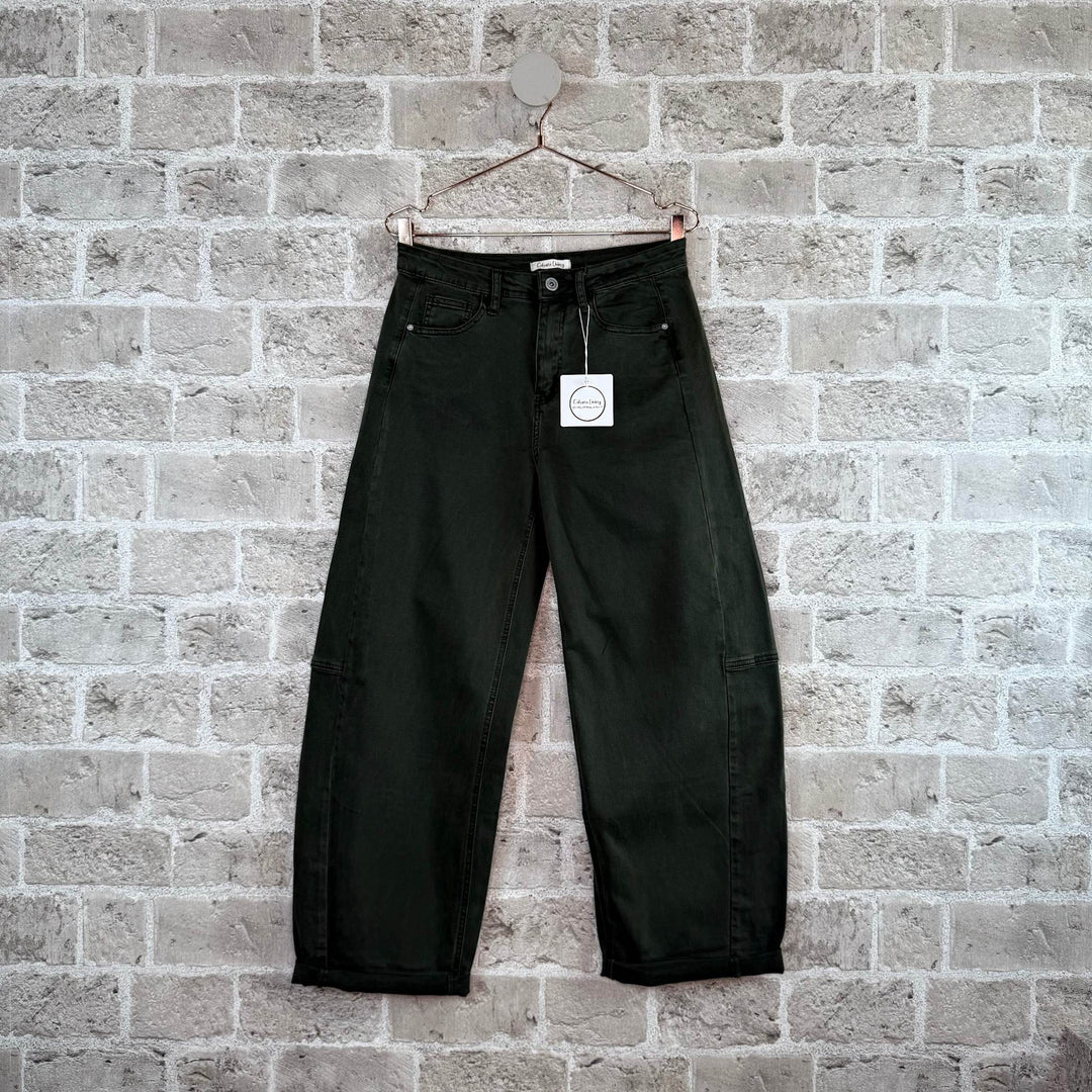 Jude 8072 - Cotton Barrel Leg Trouser Army