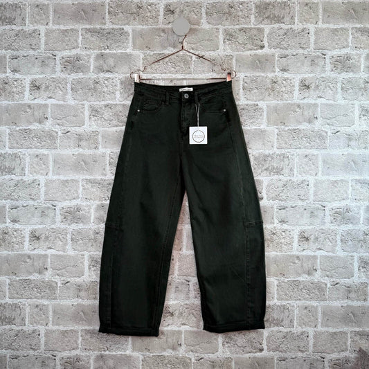 Jude 8072 - Cotton Barrel Leg Trouser Army