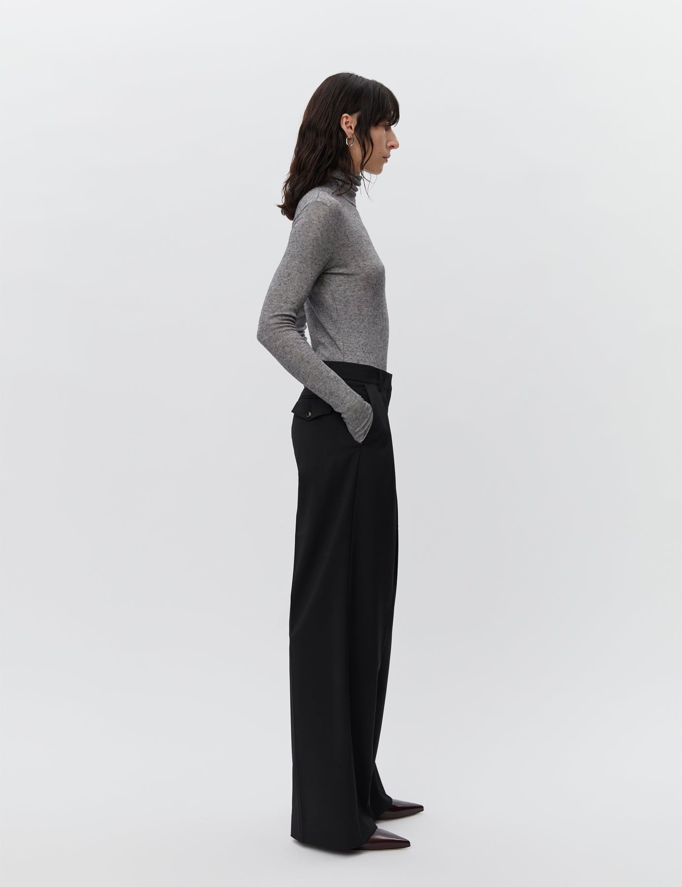Eve - Soft Wool Knit Dark Grey Melange