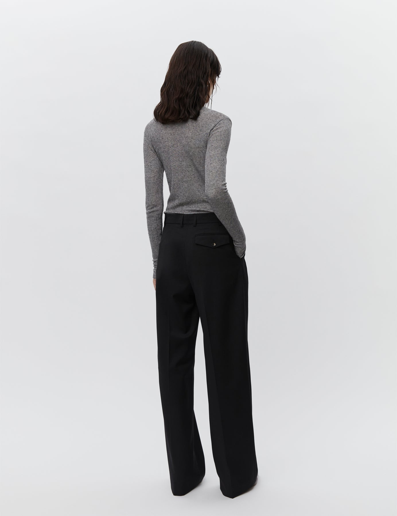 Eve - Soft Wool Knit Dark Grey Melange