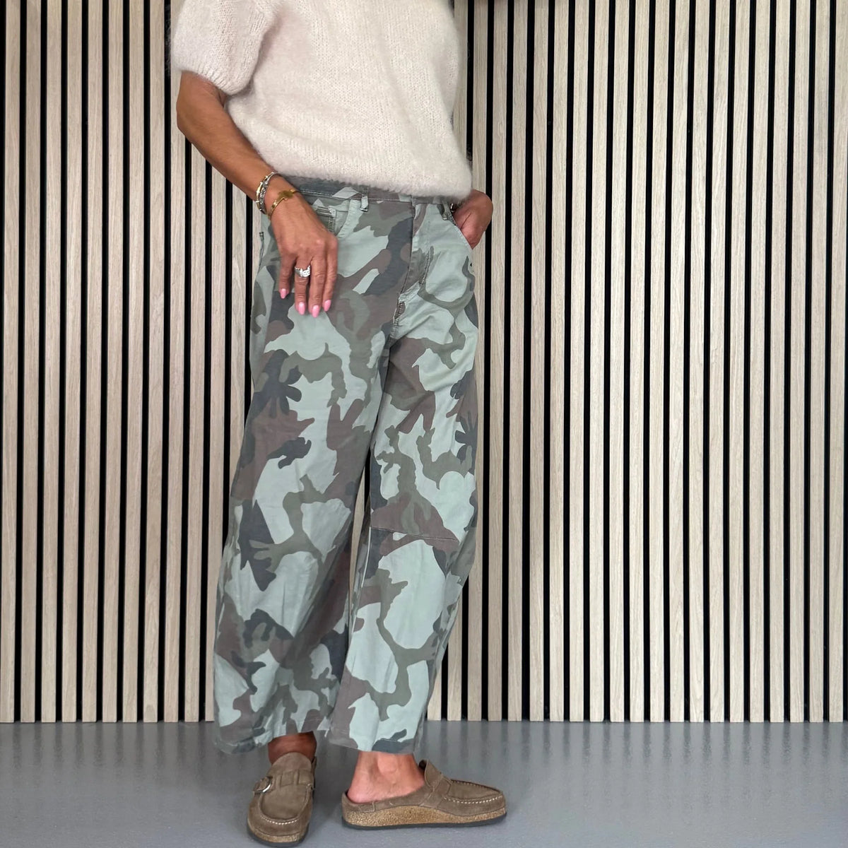 Wild Balo Camouflage Cropped Trouser Green