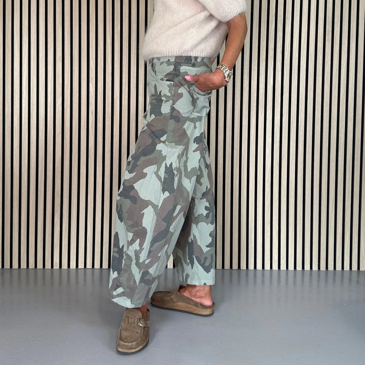 Wild Balo Camouflage Cropped Trouser Green