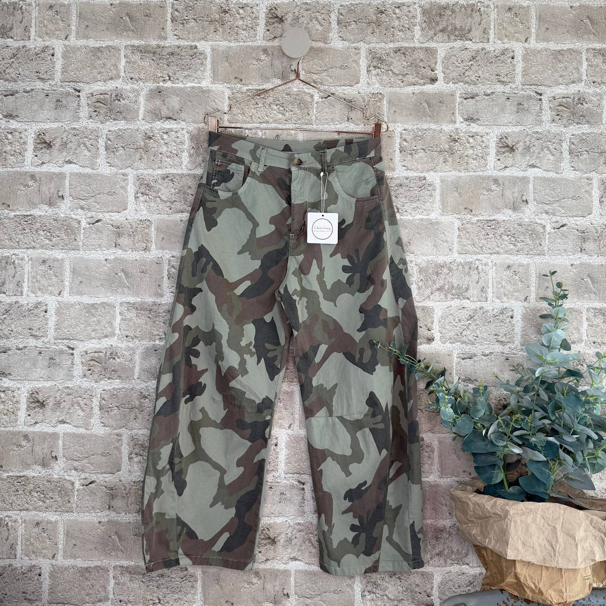 Wild Balo Camouflage Cropped Trouser Green