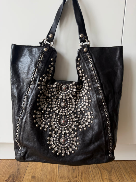 Camelia - Studded Statement Handbag Black
