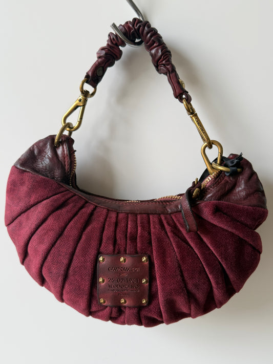 Luna - Small "Crossaint" Shoulder Bag in Velvet
