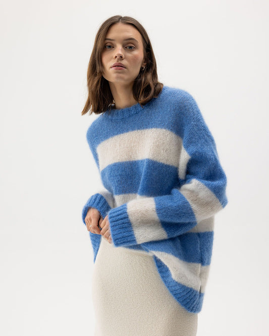 Jolene Crew Neck Oversize Jumper Regatta/Off White