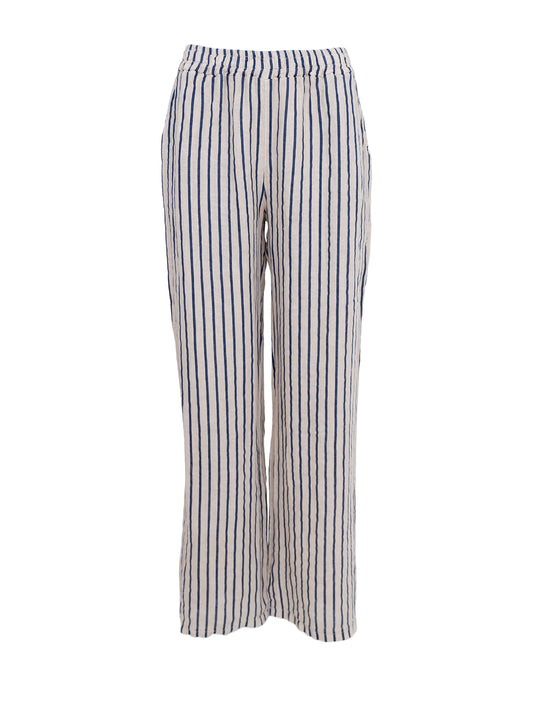 BCMelina LinenWide Pant Navy Strip