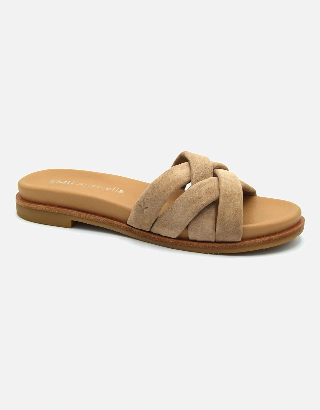 Ikara Suede Woven Slider Camel
