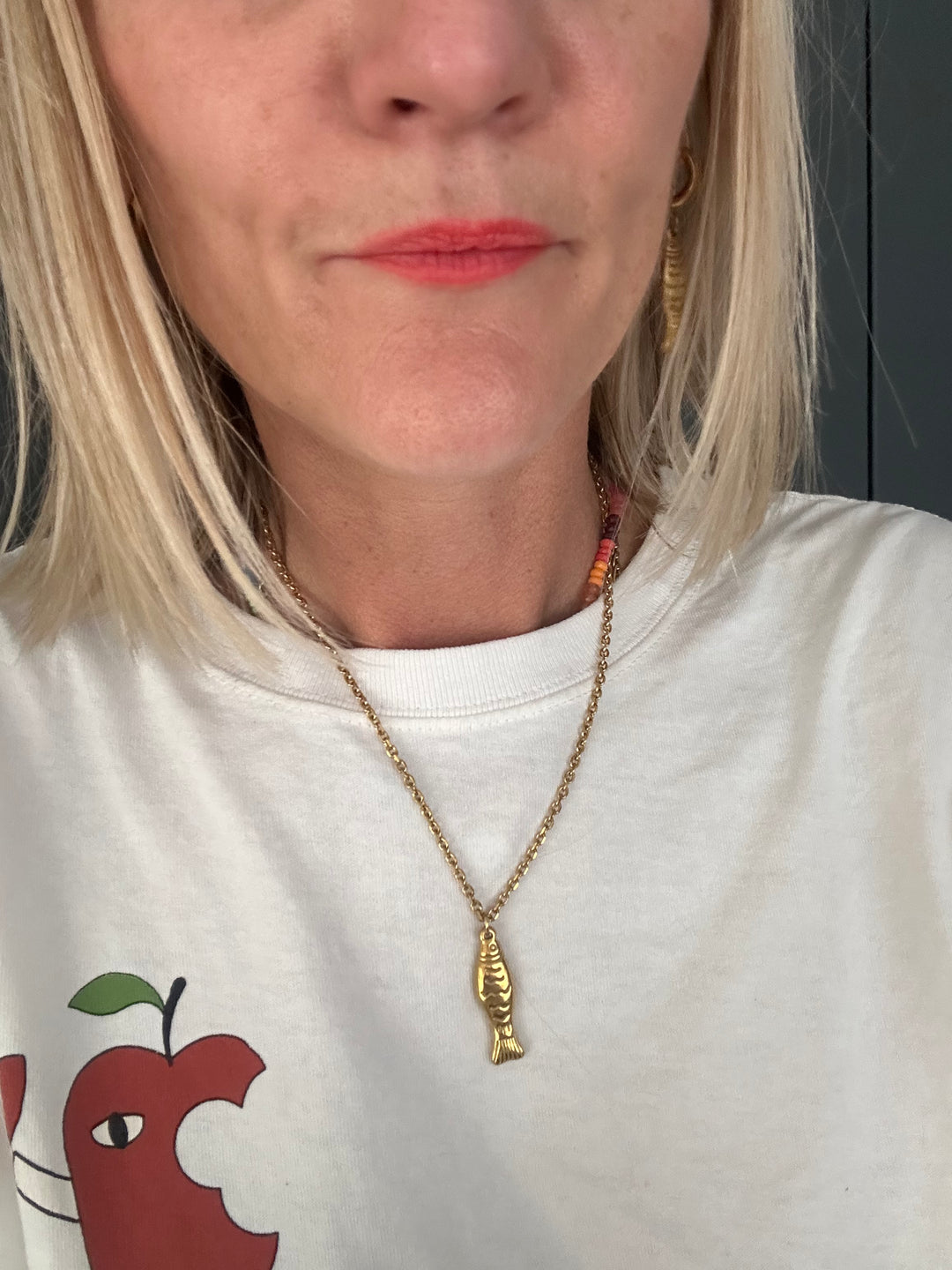 Gold Plated Fish Pendant Necklace