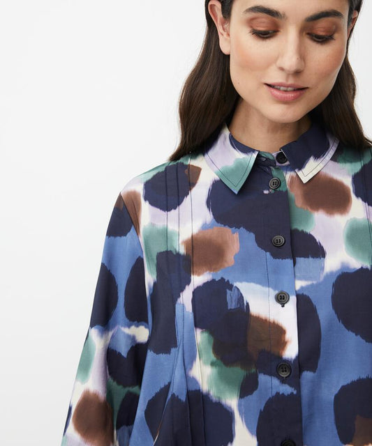 MaIbilisan Printed Shirt Navy Blazer