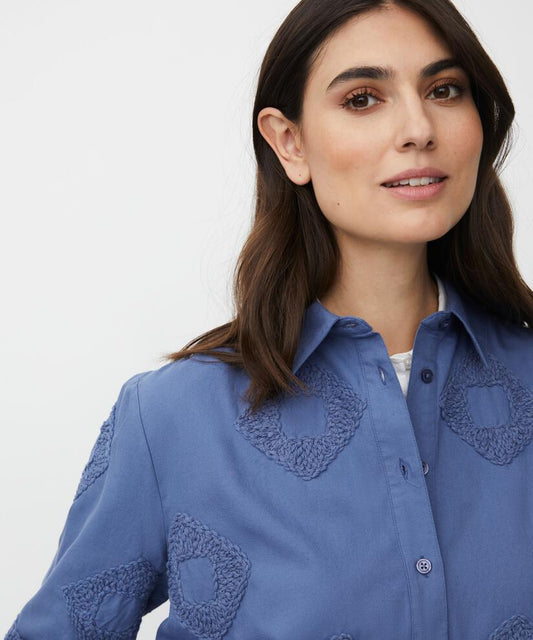 MaInanne  Light Embroidery Shirt Bijou Blue