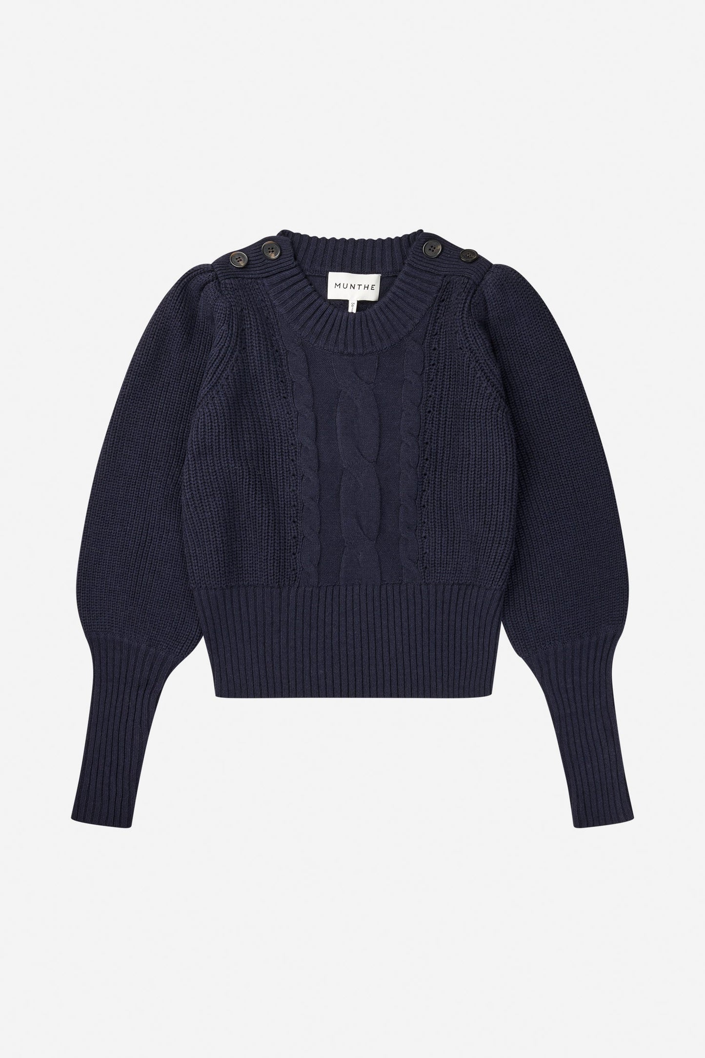 Lysta Classic Cable Knit With a Twist  Navy