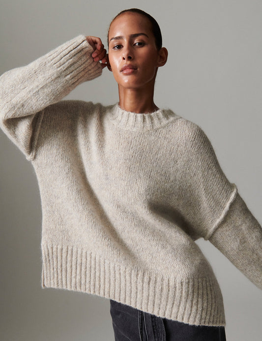 Josie - Soft Mohair Light Grey Melange