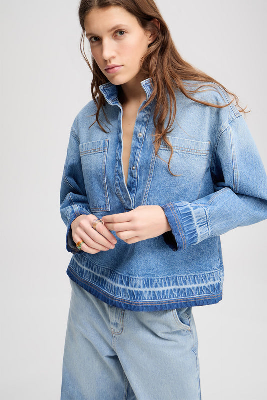 Luxa Denim Blouse Light Blue