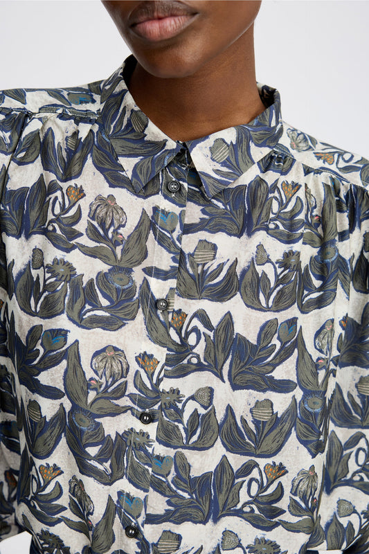 Lynx Floral Shirt Mixed Blue