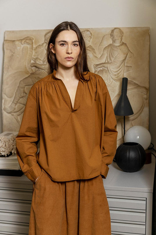 Helen Cotton Blouse Bronze