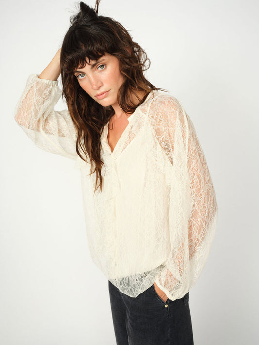 MMEika Lace Blouse Ecru