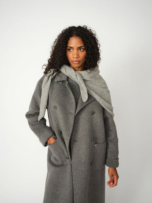 MMEnata Cashmere Knit Scarf Grey Melange