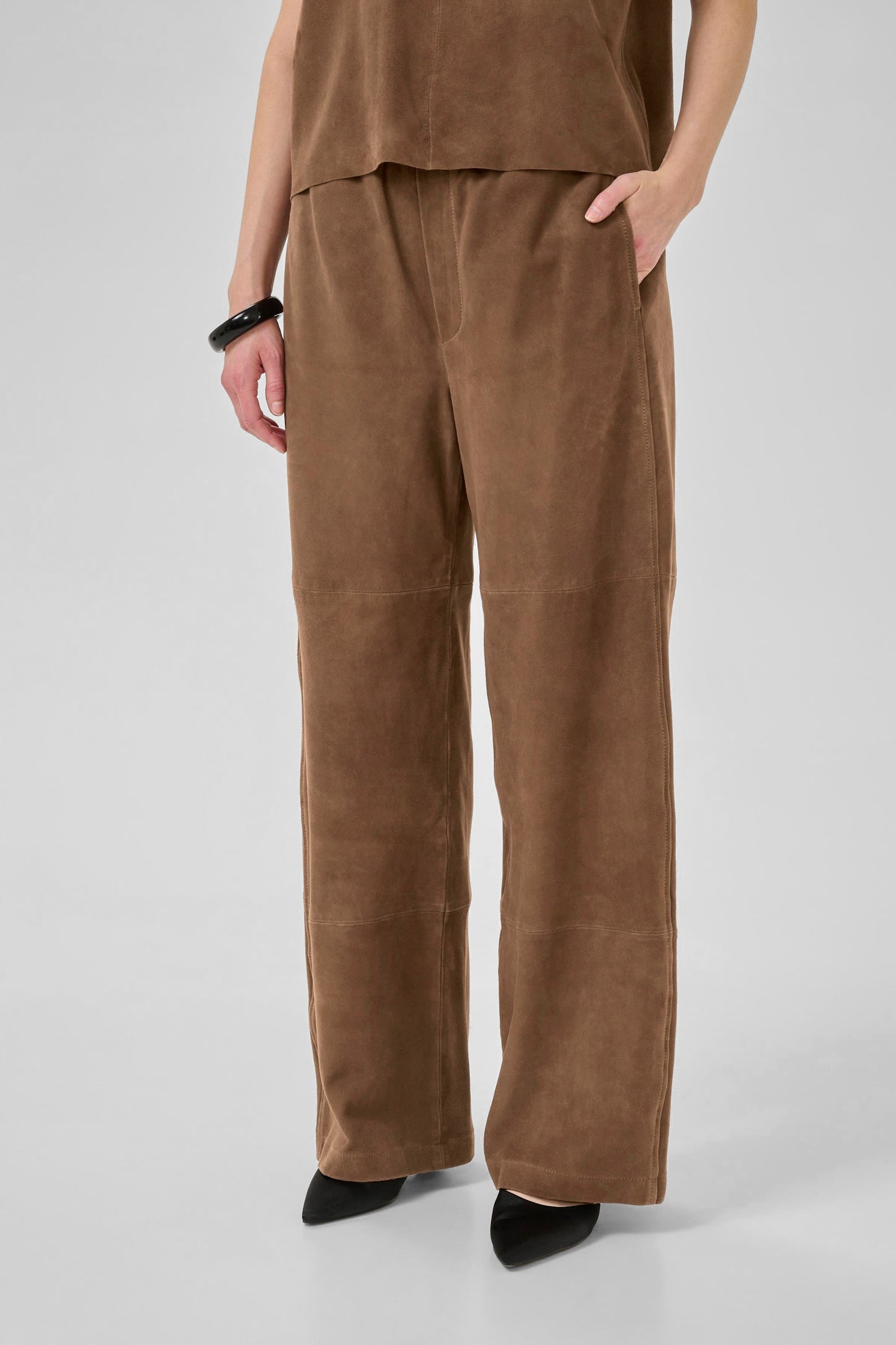PetraMW Suede Pants Tobacco Brown